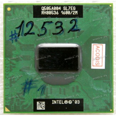 Процессор Socket 479/FC-µPGA Intel Pentium M 725 (p/n: SL7EG) (1.60GHz=100MHz x 16, 2MB