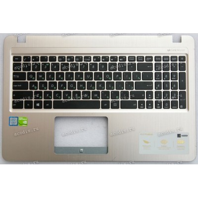 Keyboard Asus R540Y, X540, R540S, R540SA, X540S, X540SA золотистый (13NB0B01AP0301, 13NBOB01P07016, 39XKATCJN00) + Topcase