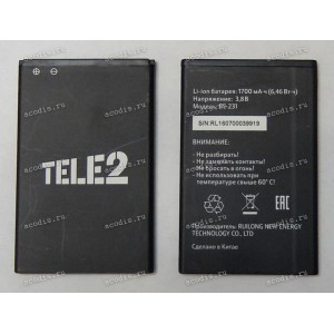 АКБ Tele2 Midi (3 pin 3,8v 1700mAh 6.46Wh) BL-231, new оригинальный АКБ Tele2 Midi (3 pin 3,8v 1700mAh 6.46Wh) BL-231, new оригинальный