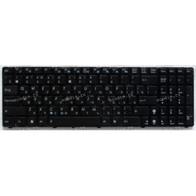 Keyboard Asus K52, K53, K54, N50, N51, N52, N53, N60, N61, N70, N71, N73, N90, P52, P53, K72, K73, A52, A72, UL50, W90, PRO5IJ, F50, X52, X55, X75, PRO5AVn, PRO64Vg, PRO7BJg, K54C, K54H, K54L, K54LY, K54S, K54SL, X54C, X54L, X54LY, черная , глянцевая рамк