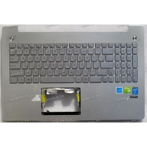 Keyboard Asus N550J, N550JV серебристая (13NB00K1AM0211, 13NB00K1AM0231, 13NB00K1AM0251, 13N0-P9A0211) + Topcase