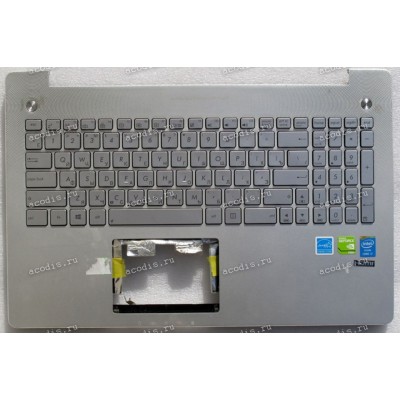 Keyboard Asus N550J, N550JV серебристая (13NB00K1AM0211, 13NB00K1AM0231, 13NB00K1AM0251, 13N0-P9A0211) + Topcase