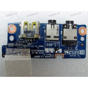 USB & Audio board & cable Lenovo Y500 (p/n QIQY6 LS-8694P REV: 1.0, 455M30JVL01, NBX00017600)