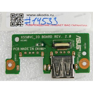 USB board Asus X550 (p/n 90NB00S0-R10010, 69N0PCB11A00-01, 60NB00S0-IO2010, REV: 2.0)