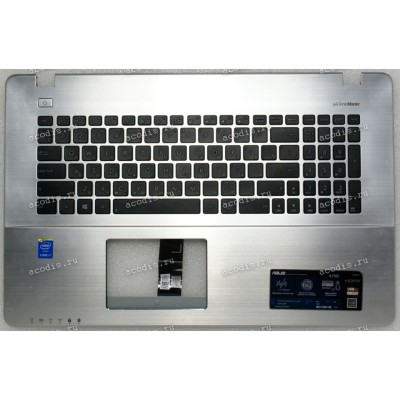 Keyboard Asus X750V, K750J серебристая (13N0-PIA0371, 13N0-PIA0411) + Topcase