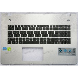 Keyboard Asus N76V серебро, чёрные клавиши, русифицированная (13N0-MHA0K11, 13GNAL1AM082-1)+Topcase Keyboard Asus N76V серебро, чёрные клавиши, русифицированная (13N0-MHA0K11, 13GNAL1AM082-1)+Topcase