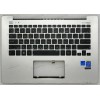 Keyboard Asus S301LA, S301LP серебристая, черные кнопки, русифицированный (13NB02Y1AM0211)+Topcase