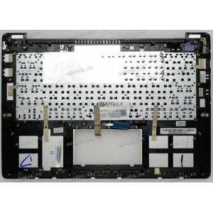 Keyboard Asus S301LA, S301LP серебристая, черные кнопки, русифицированный (13NB02Y1AM0211)+Topcase