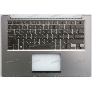 Keyboard Asus U38N, U38D серый металлик русифицированный (13GNTH1AM041-1)+Topcase
