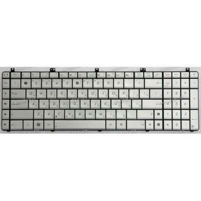Keyboard Asus N55, N55S, N55SF, N55SL, N75, N75S, N75SF, N75SL, X5QS, X5QSF, PRO7DS, PRO7DSF, PRO7DSL, X7DS, X7DSF, X7DSL (p/n: 0KNB0-7200RU00) (Silver/Matte/RUO) серебристая матовая