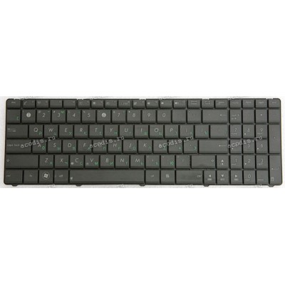 Keyboard Asus A52*, F50*, F70SL, G51*, G53JW, G60*, G72*, G73*, K52*, K53*, K73S, K74, N50*, N51*, N52*, N53*, N60, N61*, N70, N71*, N73*, N90*, P52*, P53, U50*, UL50*, UX50*, W90*, X52*, X61*, X66* (Black-Black/Matte/RUO) чёрная в черной рамке мат. русиф