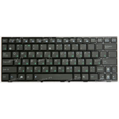 Keyboard Asus Eee PC T101MT русифицированная, чёрная матовая в глянцевой рамке (V103662DS1, 04GOA1L2KRU00-1, 0KNA-1L1RU01)