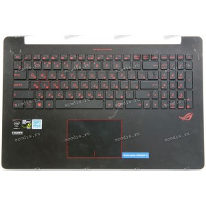 Keyboard Asus N501JW-2B, G501JW чёрный матовый русифицированная (3BBK5TCJN60, 13NB07D3AM0111)+ Topcase