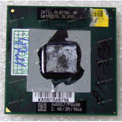 Процессор Socket P (PGA-478) Intel Core 2 Duo P8600 (p/n: SLB3S, SLGA4, SLGFD) (2.4GHz=266MHz x 9, 3Mb