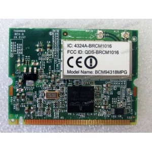 WLAN mini PCI U.FL card Broadcom 4318E BCM94318MPG 802.11b/g Acer Aspire 3000, 4060 3500, 5000, 5050 (p/n T60H906.01 LF) Antenna connector U.FL