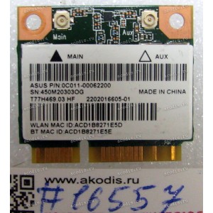 WLAN Half Mini PCI-E U.FL MediaTek MT7630E 802.11b/g/n Bluetooth 4.0+HS Asus TP300LA, TP300LD, TP500LA, TP500LN, X455LF (p/n 0C011-00062200) Antenna connector U.FL
