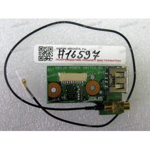 Power Button & USB board Asus N61JV (p/n 90R-NYKPS1000Y, 60-NYKPS1000-C02, REV 2.0)