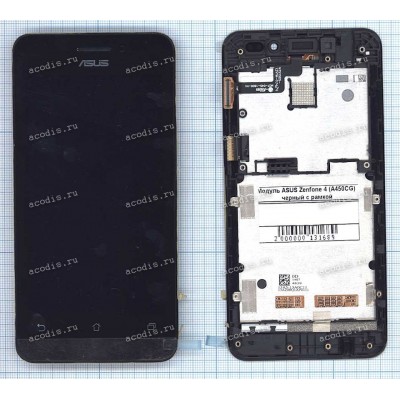 4.5 inch ASUS A450CG (Zenfone 4) (LCD+тач) черный с рамкой 800x480 LED  разбор / original
