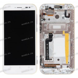 5.5 inch ASUS ZX551ML (ZenFone Zoom) (LCD+тач) белый с рамкой 1920x1080 LED  разбор / оригинал