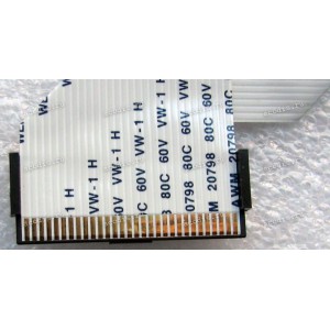LCD LVDS FFC шлейф мониторный 30 pin прямой, шаг 1.0 mm, длина 200 mm LVDS Asus LCD Monitor VS208DR (p/n: 14004-00900100), с замками с двух сторон