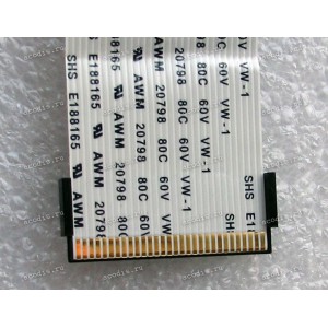 LCD LVDS FFC шлейф мониторный 30 pin обратный, шаг 1.0 mm, длина 185 mm Asus LCD Monitor VH222D-C, VH228D, VH228S (p/n: 14G14B101000), с замками с двух сторон