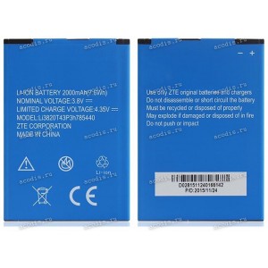 АКБ ZTE Blade L370 (3,8v 2000mAh 7,6Wh) Li3820T43P3h785440, ориг