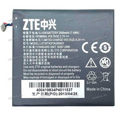 АКБ ZTE U930HD, U950, V880G, V995 (3,7v 2000mAh 7,4Wh) Li3720T42P3h585651, ориг