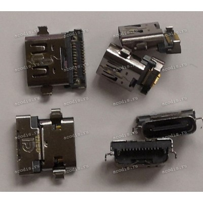 Micro USB 3.1 Type С jack female (гнездо, мама) (USB-CM micro) USB-C 24 pin Lenovo ThinkPad L13, T480, T480S, T490, T495, X280, X390, X395, X1 Carbon Gen.6 - Ver. 1  !!!Сверяйте по фото!!!
