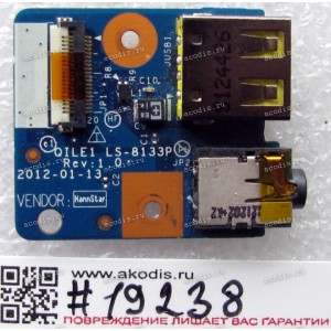 USB & Audio board Lenovo ThinkPad Edge E430, E530, E535 (p/n LS-8133P) REV:1.0