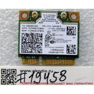 WLAN Half Mini PCI-E U.FL Intel Wireless-N 7260 7260HMW.BN 802.11 b/g/n BT 4.0 Lenovo ThinkPad Edge E430, E435, E530, E535, E330, E335 (p/n Lenovo FRU: 04W3815) Antenna connector U.FL
