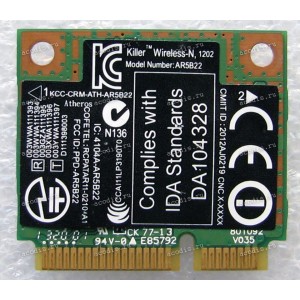 WLAN Half Mini PCI-E U.FL Atheros AR5B22 802.11 a/b/g/n BT4.0 Asus G750JH, G750JM, G750JS, G750JY, G750JZ, G751JM (p/n 0C011-00042200) Antenna connector U.FL