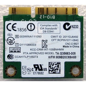 WLAN Half Mini PCI-E U.FL Intel Centrino Wireless-N 105BNHMW 802.11 b/g/n Lenovo ThinkCentre E73, E93, M62Z, M72E, M73, M82, M83, M92, M93 (p/n Lenovo FRU 04W3772) Antenna connector U.FL WLAN Half Mini PCI-E U.FL Intel Centrino Wireless-N 105BNHMW 802.11 b/g/n Lenovo ThinkCentre E73, E93, M62Z, M72E, M73, M82, M83, M92, M93 (p/n Lenovo FRU 04W3772) Antenna connector U.FL