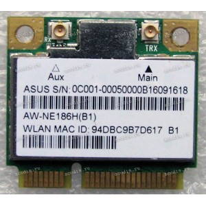 WLAN Half Mini PCI-E U.FL AzureWave AW-NE186H 802.11b/g BT4.0 (Asus p/n 0C001-00050000) Antenna connector U.FL
