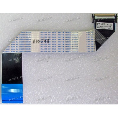 LCD LVDS FFC шлейф мониторный 30 pin обратный, шаг 1.0 mm, длина 255 mm Samsung S20C200, S20C200B (p/n BN96-24134H, BN96-26694M), с замком с одной стороны