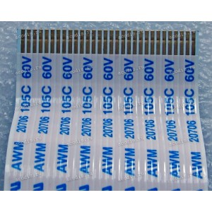 LCD LVDS FFC шлейф мониторный 30 pin обратный, шаг 1.0 mm, длина 255 mm Samsung S20C200, S20C200B (p/n BN96-24134H, BN96-26694M), с замком с одной стороны
