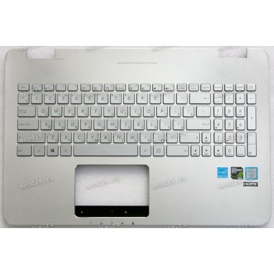 Keyboard Asus GL551, GL551J, N551 серебристая русифицированная (13NB0AH1AM0501)+ Topcase