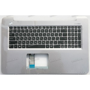 Keyboard Asus X756UA-3C, X756UB, X756UJ, X756UQ, X756UW, X756UX серебристая русифицированная (90NB0A03-R30201)+ Topcase