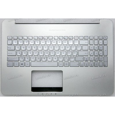 Keyboard Asus N552VW, N552VX-1A серебристый металл, русифицированная (90NB09P1-R31RU0)+ Topcase