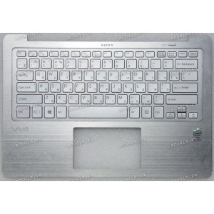 Keyboard Sony SVF-13N1, SVF13N1J2RS, SVF13N1L2RS, SVF13N1X2RS серебристый металл, русифицированная (A1999848A)+Topcase