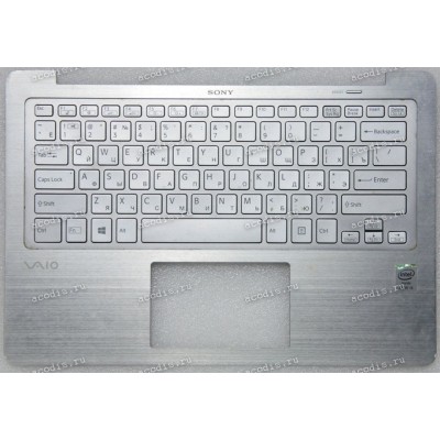Keyboard Sony SVF-13N1, SVF13N1J2RS, SVF13N1L2RS, SVF13N1X2RS серебристый металл, русифицированная (A1999848A)+Topcase