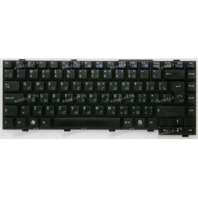 Keyboard Asus A2, A2H, A2K, A2000D1, A2000G, A25, A2500, A2500H, A28S, L5, L5G, L5GA, L5GM, L5GX чёрная матовая, русифицированная (04-N7F1KRUS1)