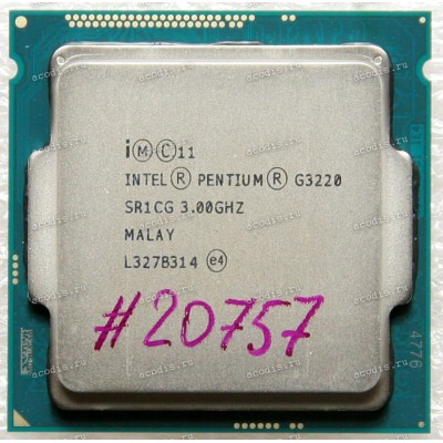 Процессор Socket LGA 1150 Intel Pentium G3220 (SR1CG) (2*2.6GHz, 2*256KiB, 3MiB, HD Graphics (10 EUs), GPU 350-1100 MHz, 22 nm, 53W) SR1CG (C0), SR1RK (C0), CM8064601482519, CM8064601562017, BX80646G3220, BXC80646G3220 (Asus p/n: 01001-006234DP)