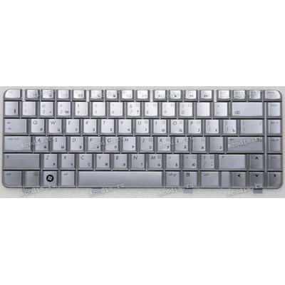 Keyboard HP/Compaq dv4, dv4-1*** серебряная глянцевая русифицированная (PK1303Y0460)