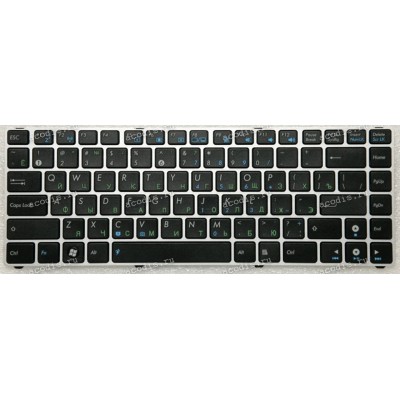 Keyboard Asus U20, UL20 чёрная на серебристой рамке, русифицированная (04GNX62KRU00-2, 0KN0-G62RU0211)