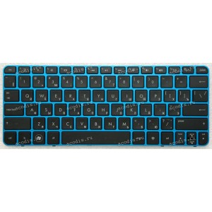 Keyboard HP mini 1103, 200-4200, 210-2000er, 200-4252sr, 210-4000 чёрная на голубом (V113246ES1, AENM1700010)
