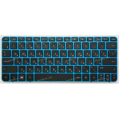 Keyboard HP mini 1103, 200-4200, 210-2000er, 200-4252sr, 210-4000 чёрная на голубом (V113246ES1, AENM1700010)