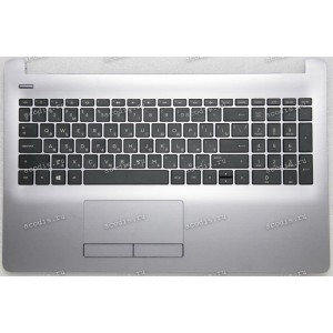 Keyboard HP 250 G6, 255 G6, 15-bs, 15-bw серебристый металлик, русифицированная (929904-251, AM204000110, 54214370, PK132041E05, BGNKEA1M2BNAZE, 7H1950, 71NFE332045, AP204000622, 7J1910, NSK-XDCSC, 9Z.NE1SC.C0R, 920-003388-02RevA, TM-03320-003) + Topcase 