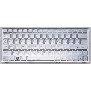 Keyboard Sony VPC-W серебристая в серебристой рамке матовая русифицированная (148748161, AESY2700010, 0044905, N860-7882) 