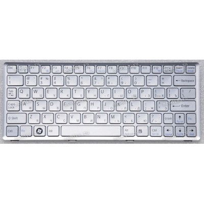 Keyboard Sony VPC-W серебристая в серебристой рамке матовая русифицированная (148748161, AESY2700010, 0044905, N860-7882) 