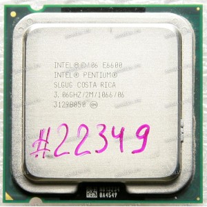 Процессор Socket LGA 775 Intel Pentium E6600 (SLGUG) (2*3.07GHz=266MHz x 11,5, 2MiB, 45 nm, 1066 MT/s, 0.85–1.3625 V, 775pin, 65W) SLGUG (R0), AT80571PH0832ML, BX80571E6600 